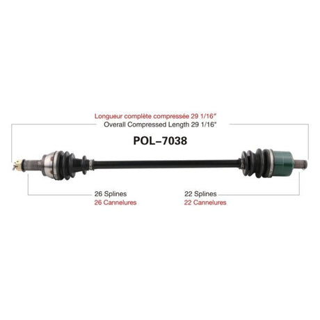 TRAKMOTIVE COMPLETE AXLE (POL - 7038) - Driven Powersports Inc.844084078438POL - 7038
