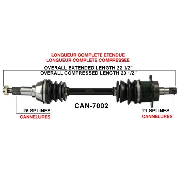 TRAKMOTIVE COMPLETE AXLE (CAN - 7002) - Driven Powersports Inc.844084079282CAN - 7002