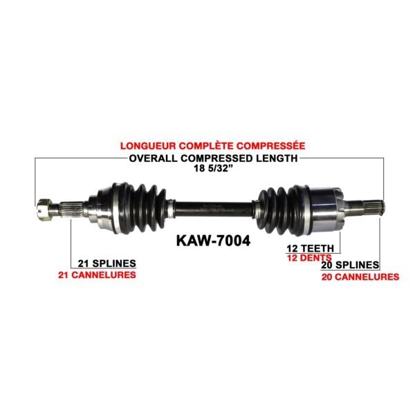 TRAKMOTIVE COMPLETE AXLE (KAW - 7004) - Driven Powersports Inc.844084079800KAW - 7004