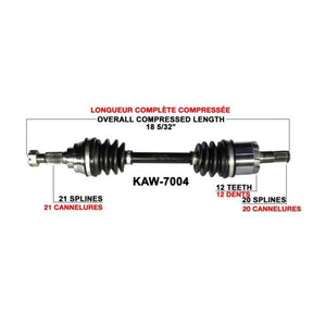 TRAKMOTIVE COMPLETE AXLE (KAW - 7004) - Driven Powersports Inc.844084079800KAW - 7004