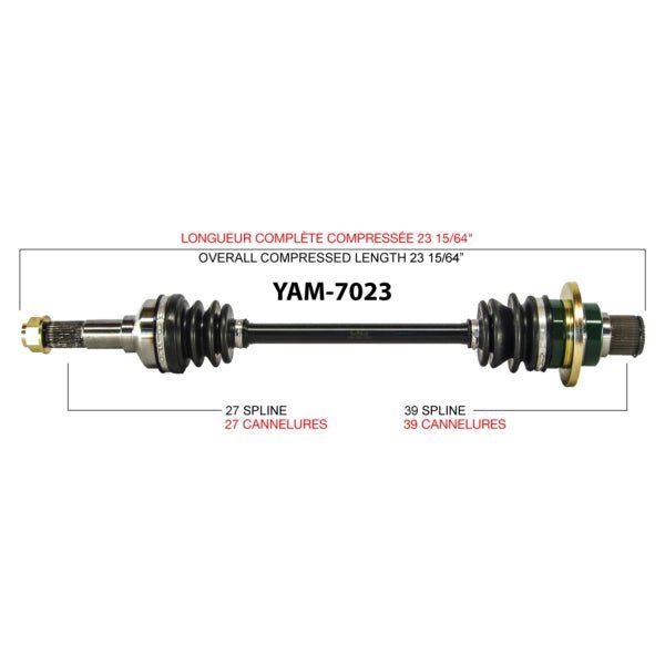 TRAKMOTIVE COMPLETE AXLE (YAM - 7023) - Driven Powersports Inc.844084078919YAM - 7023