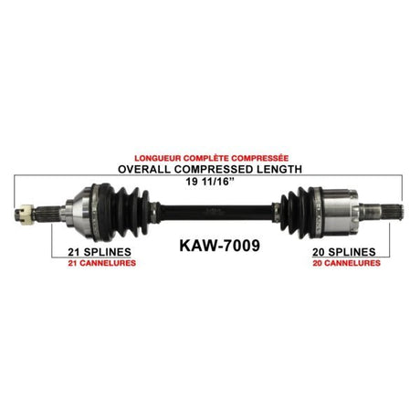 TRAKMOTIVE COMPLETE AXLE (KAW - 7009) - Driven Powersports Inc.844084079329KAW - 7009