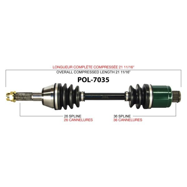 TRAKMOTIVE COMPLETE AXLE (POL - 7035) - Driven Powersports Inc.844084079008POL - 7035