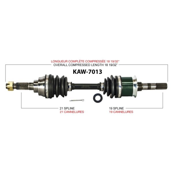 TRAKMOTIVE COMPLETE AXLE (KAW - 7013) - Driven Powersports Inc.844084079114KAW - 7013