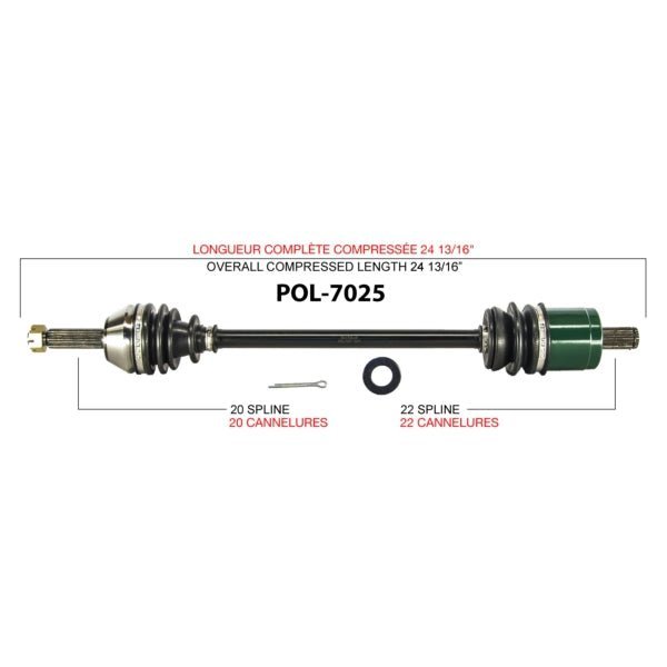 TRAKMOTIVE COMPLETE AXLE (POL - 7025) - Driven Powersports Inc.844084079084POL - 7025