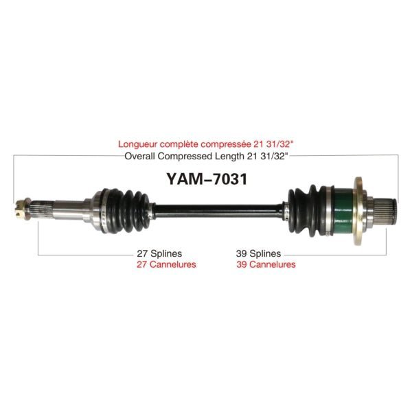 TRAKMOTIVE COMPLETE AXLE (YAM - 7031) - Driven Powersports Inc.844084078254YAM - 7031
