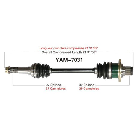 TRAKMOTIVE COMPLETE AXLE (YAM - 7031) - Driven Powersports Inc.844084078254YAM - 7031