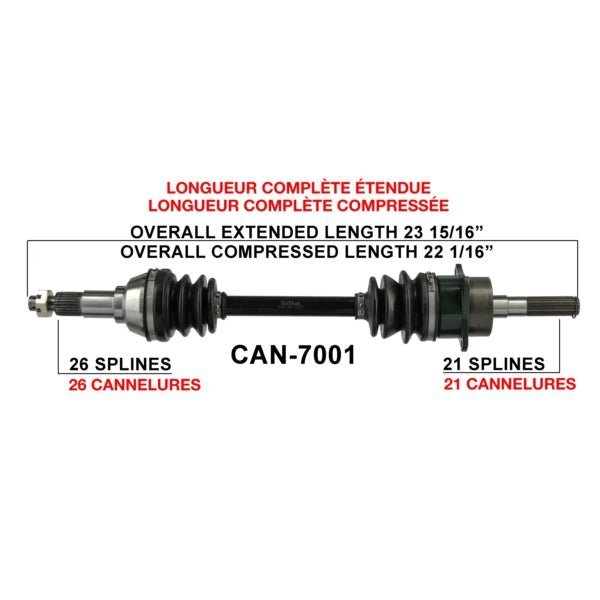 TRAKMOTIVE COMPLETE AXLE (CAN - 7001) - Driven Powersports Inc.844084079299CAN - 7001