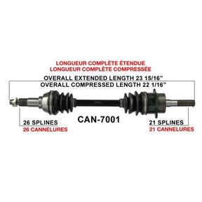 TRAKMOTIVE COMPLETE AXLE (CAN - 7001) - Driven Powersports Inc.844084079299CAN - 7001