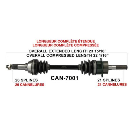 TRAKMOTIVE COMPLETE AXLE (CAN - 7001) - Driven Powersports Inc.844084079299CAN - 7001
