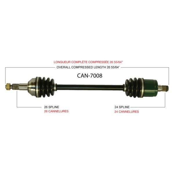 TRAKMOTIVE COMPLETE AXLE (CAN - 7008) - Driven Powersports Inc.844084079145CAN - 7008