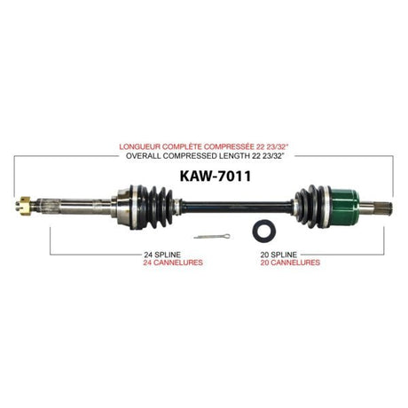 TRAKMOTIVE COMPLETE AXLE (KAW - 7011) - Driven Powersports Inc.844084079138KAW - 7011