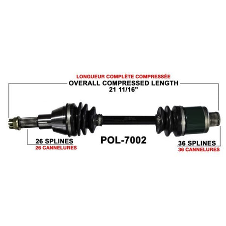 TRAKMOTIVE COMPLETE AXLE (POL - 7002) - Driven Powersports Inc.844084079749POL - 7002