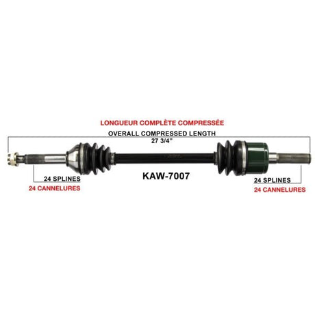 TRAKMOTIVE COMPLETE AXLE (KAW - 7007) - Driven Powersports Inc.844084079770KAW - 7007