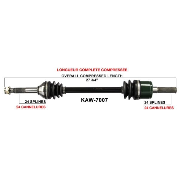 TRAKMOTIVE COMPLETE AXLE (KAW - 7007) - Driven Powersports Inc.844084079770KAW - 7007