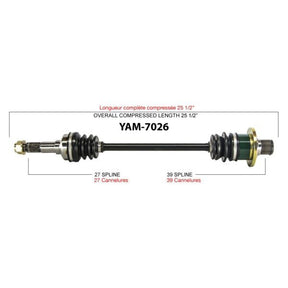 TRAKMOTIVE COMPLETE AXLE (YAM - 7026) - Driven Powersports Inc.844084078902YAM - 7026