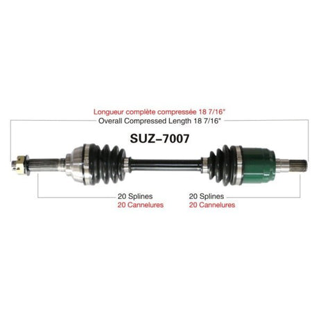TRAKMOTIVE COMPLETE AXLE (SUZ - 7007) - Driven Powersports Inc.844084078483SUZ - 7007