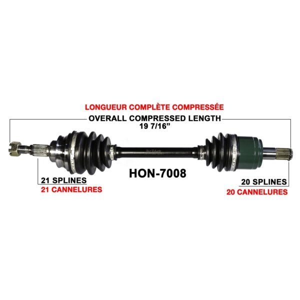 TRAKMOTIVE COMPLETE AXLE (HON - 7008) - Driven Powersports Inc.844084079879HON - 7008