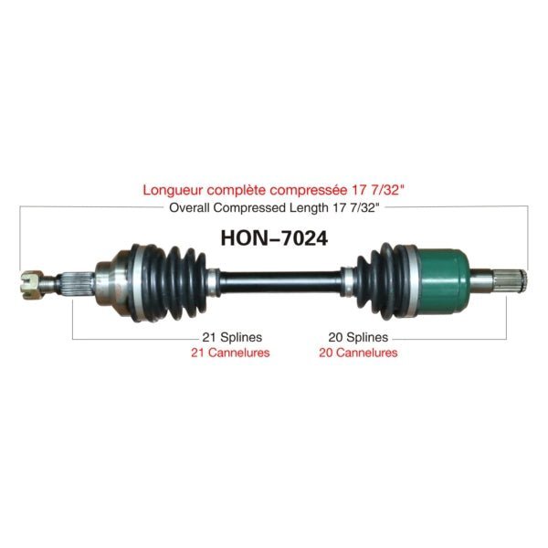 TRAKMOTIVE COMPLETE AXLE (HON - 7024) - Driven Powersports Inc.844084078285HON - 7024