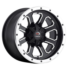 VISION WHEELS COMMANDER WHEEL BLACK/ALUMINIUM 12XL7 (4+3) 4/156 (548 - 127156MBMF4) - DRIVEN Canada's Powersports 886821154098548 - 127156MBMF4