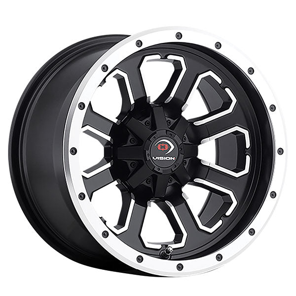VISION WHEELS COMMANDER WHEEL BLACK/ALUMINIUM 14X7 (4+3) 4/110 (548 - 147110MBMF4) - DRIVEN Canada's Powersports 886821154203548 - 147110MBMF4