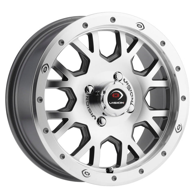 VISION WHEELS INVADER WHEEL SILVER CHROME 14X7 4/110 5.5/1.5 (GV8 - 147110GMMF55) - DRIVEN Canada's Powersports 886821169542GV8 - 147110GMMF55