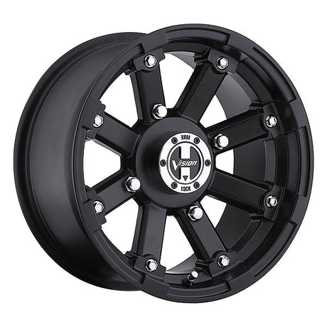 VISION WHEELS LOCK OUT WHEEL MATTE BLACK 14X7 (4+3) 4/115 (393 - 147115MB4) - DRIVEN Canada's Powersports 886821003013393 - 147115MB4