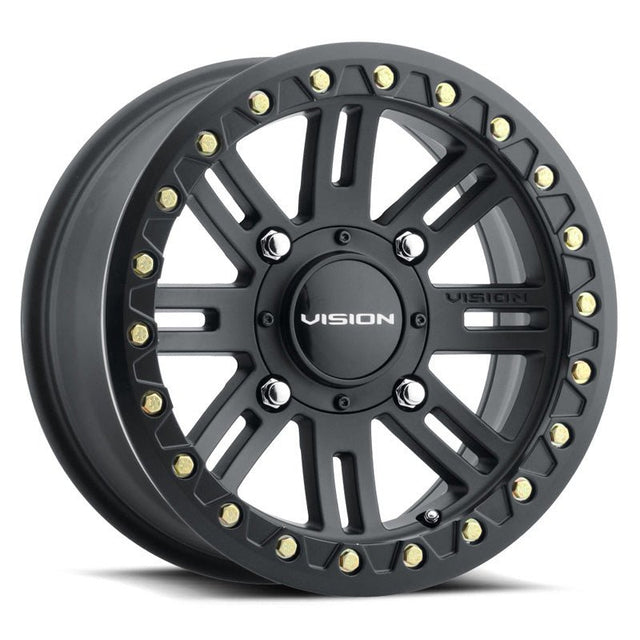 VISION WHEELS MANX 2 WHEEL SATIN BLACK 14X7 (4.4+2.6) 4/136 - DRIVEN Canada's Powersports 886821212651356BL147136SBBR44