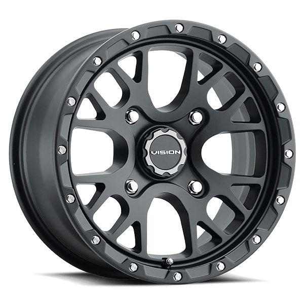 VISION WHEELS ROCKER WHEEL SATIN BLACK 14X7 (4.4+2.6) 4/156 (545 - 147156SB44) - DRIVEN Canada's Powersports 886821217519545 - 147156SB44