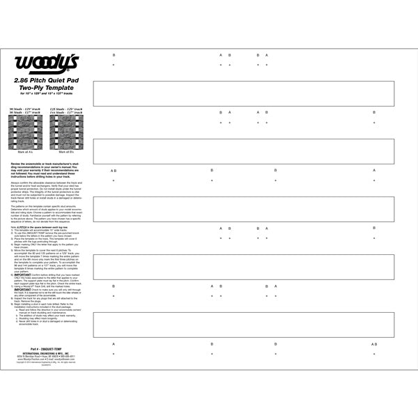 WOODY'S 286 QUIET PAD TEMPLATE (286QUIET - TEMP) - DRIVEN Canada's Powersports 286QUIET - TEMP