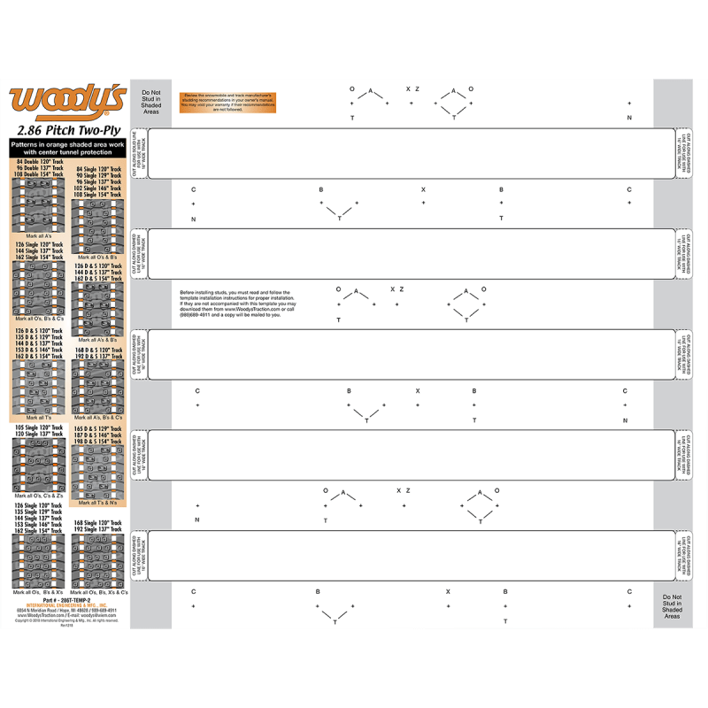 WOODY'S TEMPLATE 2.86PT 2PLY TRAC (286T - TEMP - 2 - 1) - DRIVEN Canada's Powersports 286T - TEMP - 2 - 1