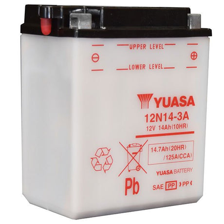 YUASA 12N14 - 3A CONVENTIONAL 12V BATTERY (YUAM2241B) - DRIVEN Canada's Powersports 048493224121YUAM2241B