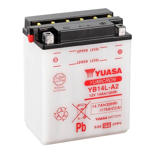 YUASA HIGH PERFORMANCE CONVENTIONAL (AGM) BATTERIES (YUAM2214YIND) - DRIVEN Canada's Powersports 048493221496YUAM2214YIND