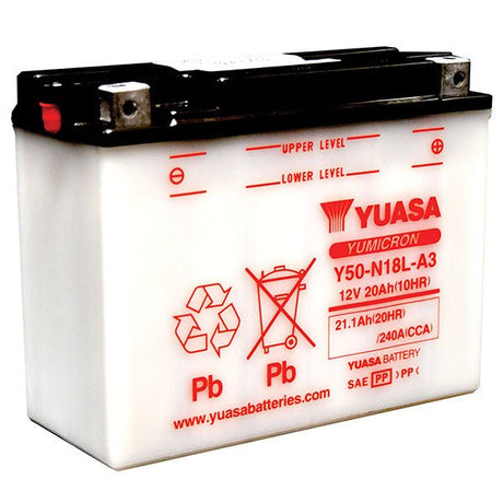 YUASA Y50 - N18L - A3 YUMICRON 12V BATTERY (YUAM228A3TWN) - DRIVEN Canada's Powersports 048493228136YUAM228A3TWN