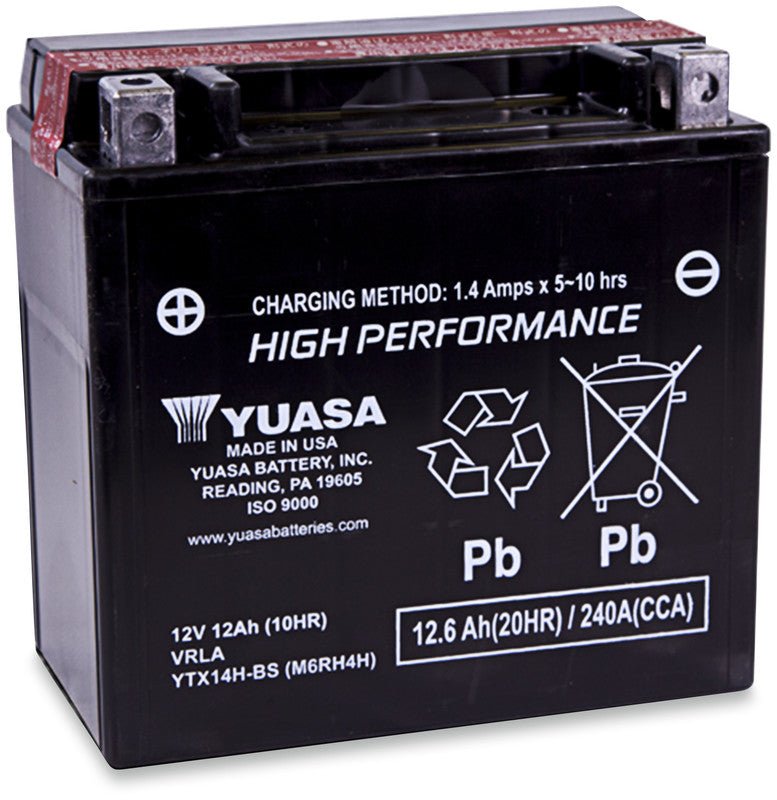 YUASA YTX14H - BS HIGH PERFORMANCE, 12V BATTERY (YUAM6RH4H) - DRIVEN Canada's Powersports 048493674445YUAM6RH4H