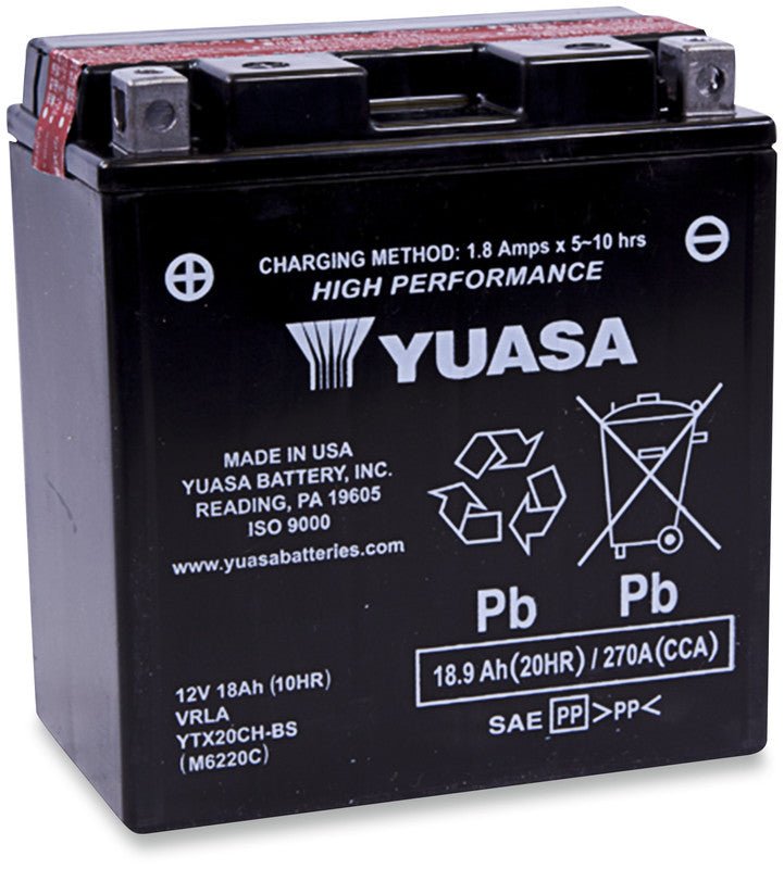 YUASA YTX20CH - BS HIGH PERFORMANCE 12V BATTERY (YUAM6220C) - DRIVEN Canada's Powersports 048493622019YUAM6220C