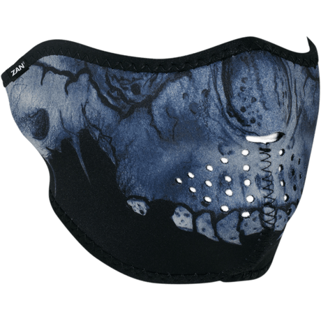 ZAN HEADGEAR HALF MASK NEOPRENE MIDNIGHT SKULL (WNFM417H) - DRIVEN Canada's Powersports 642608049755WNFM417H