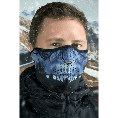 ZAN HEADGEAR HALF MASK NEOPRENE MIDNIGHT SKULL (WNFM417H) - DRIVEN Canada's Powersports 642608049755WNFM417H