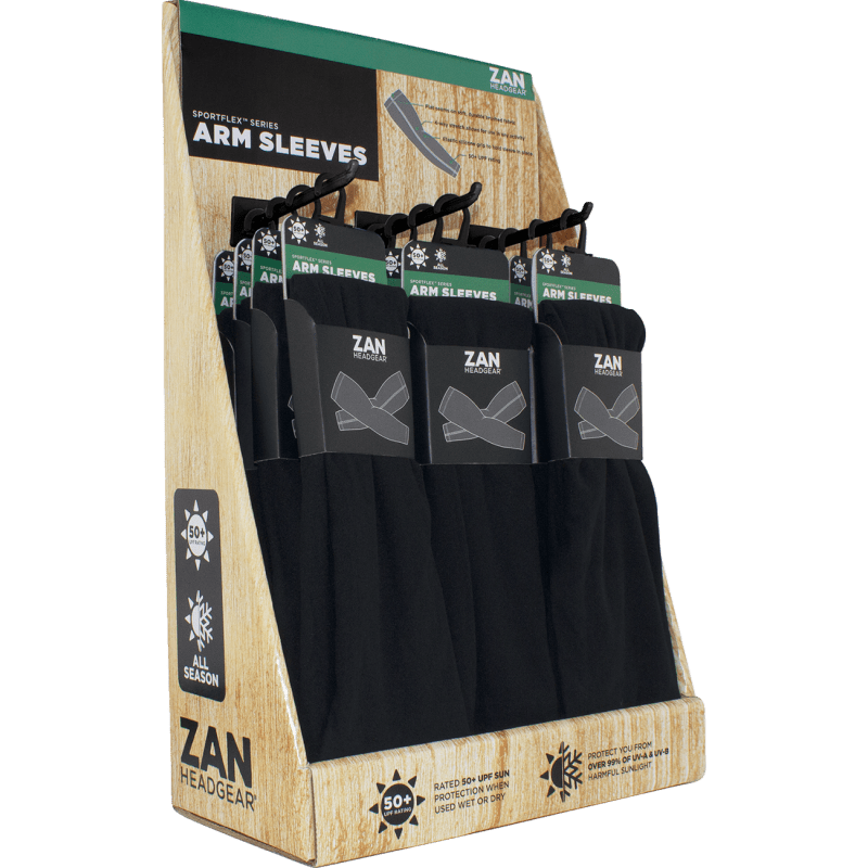 ZAN HEADGEAR SPORTFLEX ARM SLEEVE PREPACK DISPLAY SOLID 12PK - DRIVEN Canada's Powersports DISPF - ZASSFBK