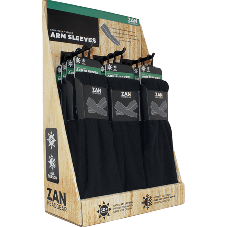 ZAN HEADGEAR SPORTFLEX ARM SLEEVE PREPACK DISPLAY SOLID 12PK - DRIVEN Canada's Powersports DISPF - ZASSFBK